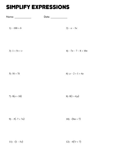 17 Simplifying Algebra Worksheets / worksheeto.com